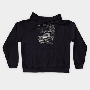 I like trucks more than people Humorous Auto Enthusiast tee 11 Kids Hoodie